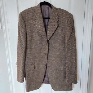 Canali  Made in Italy Harry Rosen  Plaid Wool Cotton Blazer Size EU 52L/US 42L